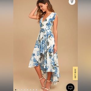 Lulus French countryside white floral high low dress